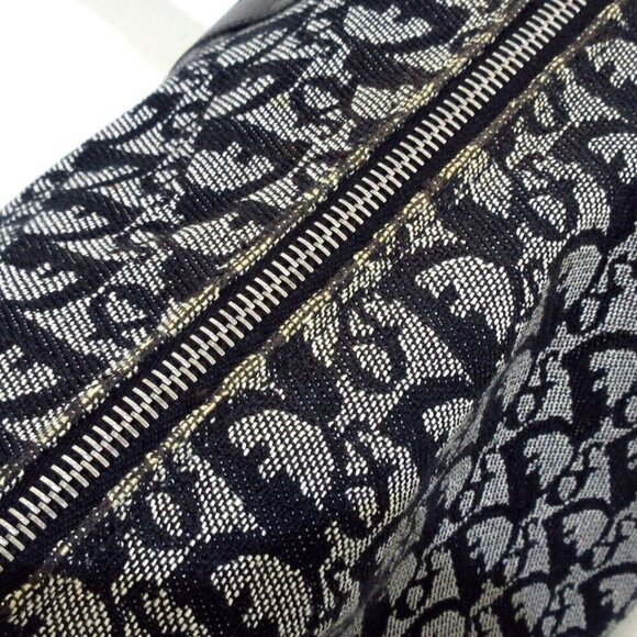 100% Authentic ChristiaDior Logogram Light gray Dark Navy Hand Bag - Picture 5 of 13